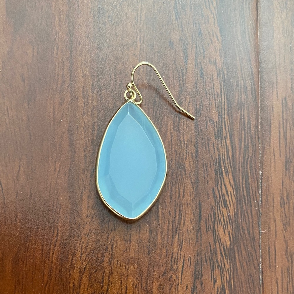 Single Teardrop Blue Stone Dangle Earring